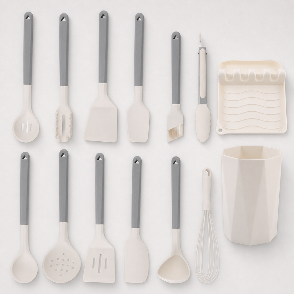 13-Piece Silicone Kitchen Utensil Set with Holder