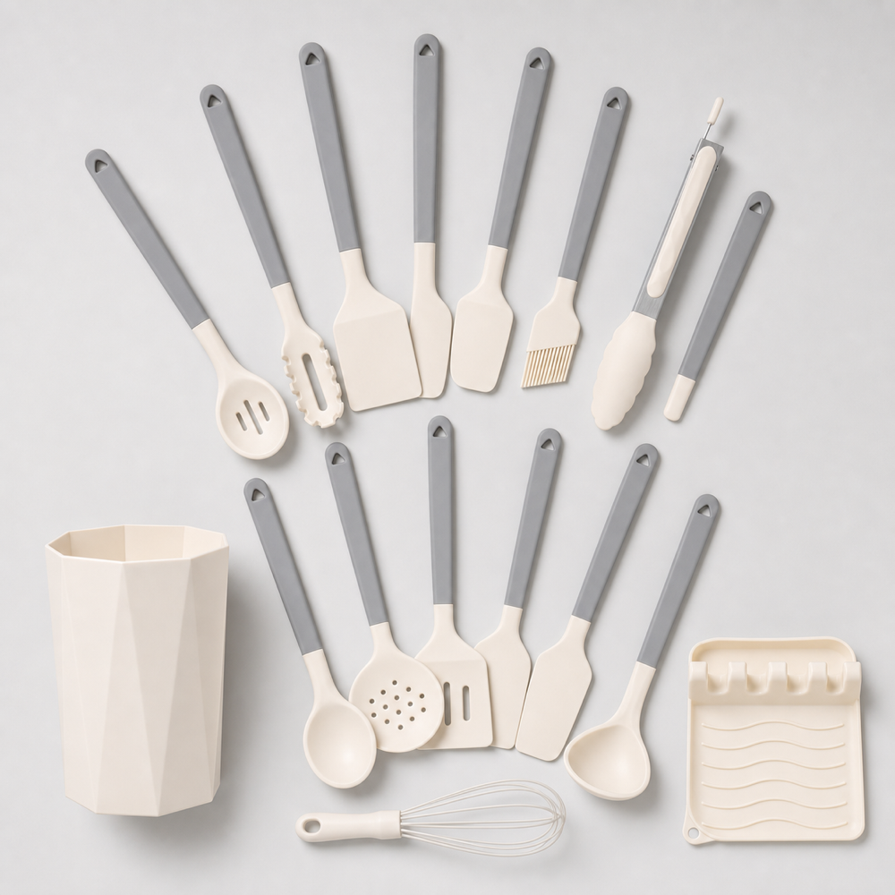 13-Piece Silicone Kitchen Utensil Set with Holder