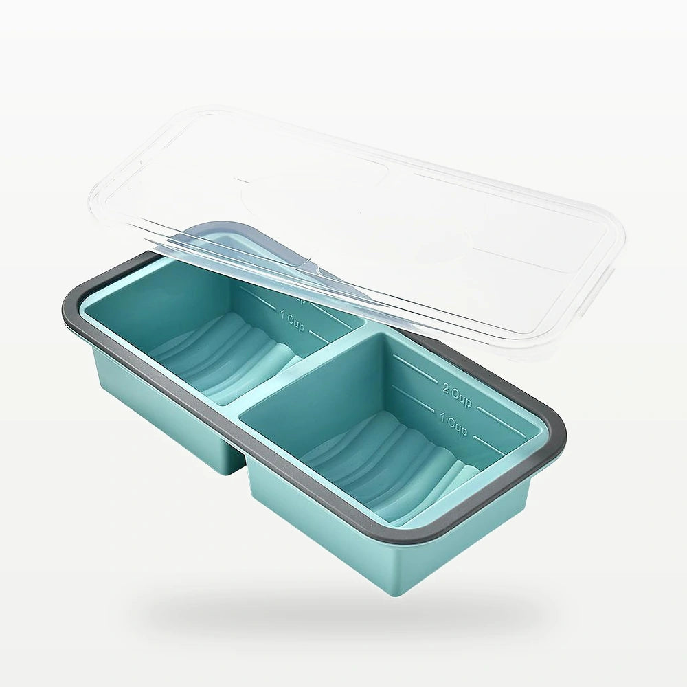2-Compartment Silicone Cake Mold with Lid