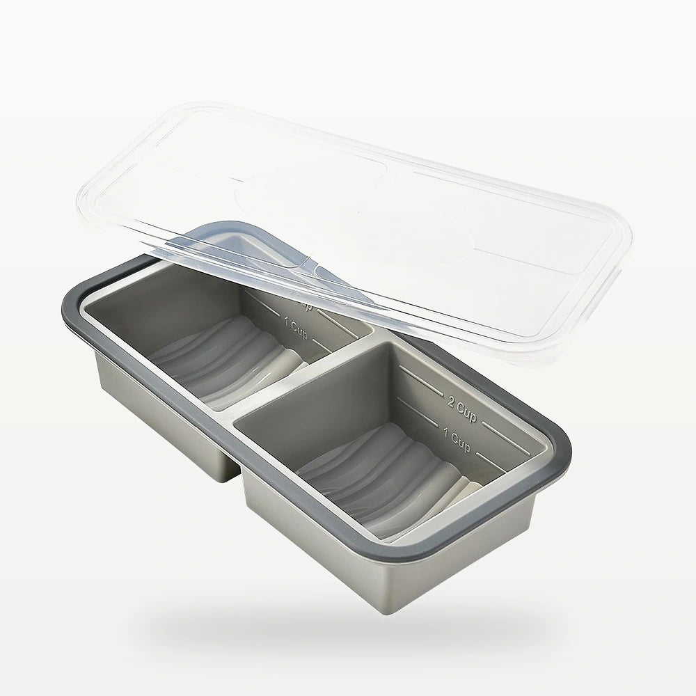 2-Compartment Silicone Cake Mold with Lid