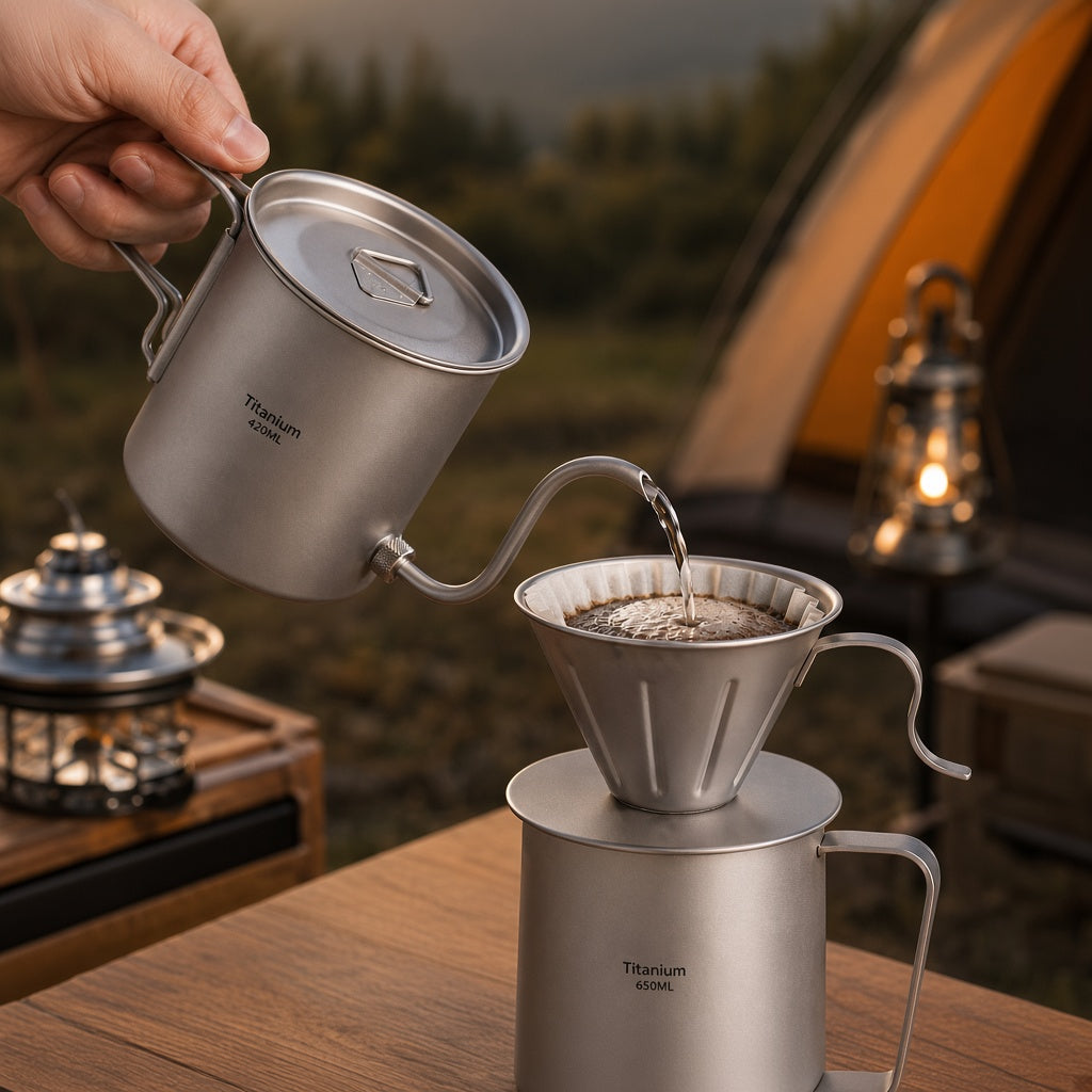 Hand Pour Coffee Set - Pure Titanium