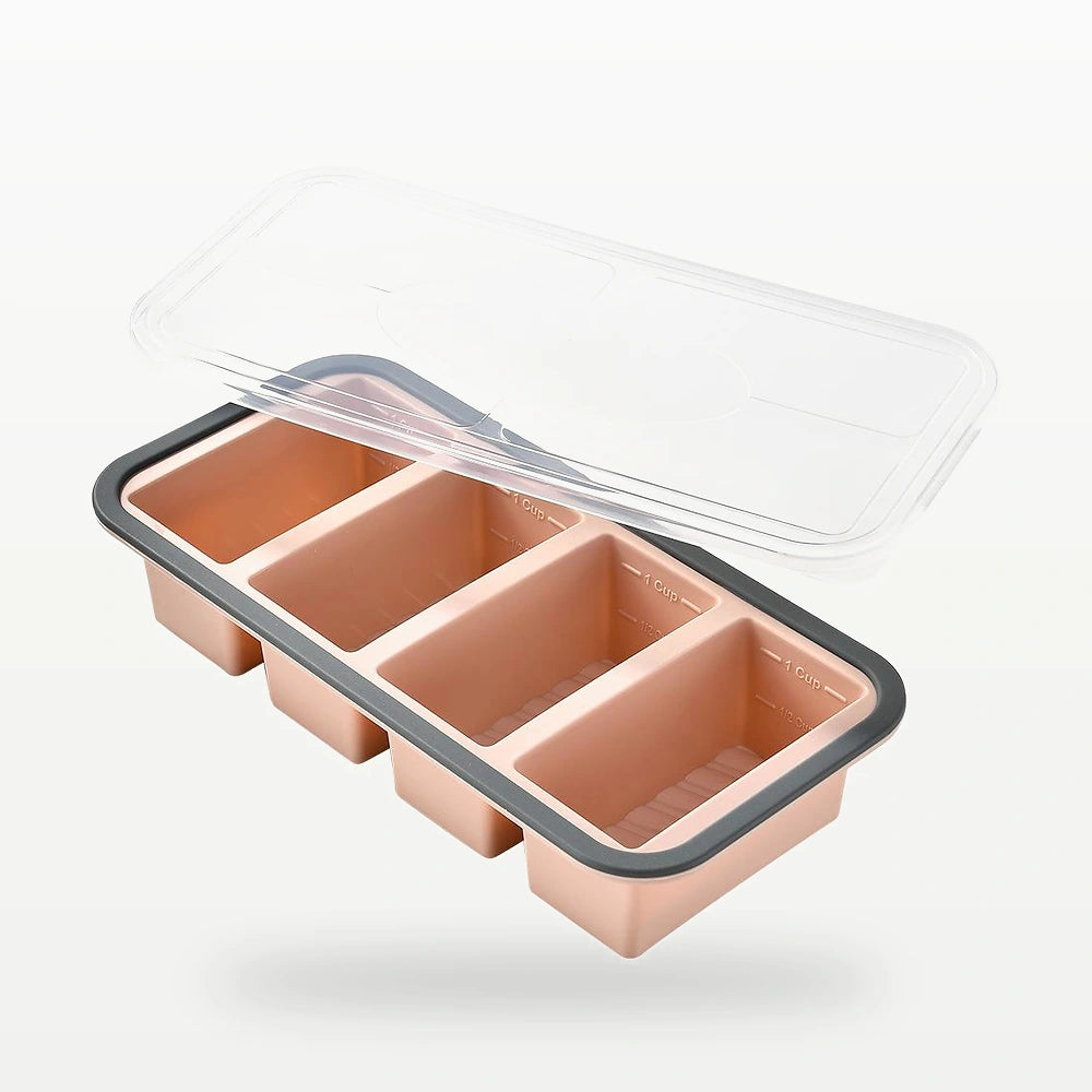4-Compartment Silicone Cake Mold with Lid