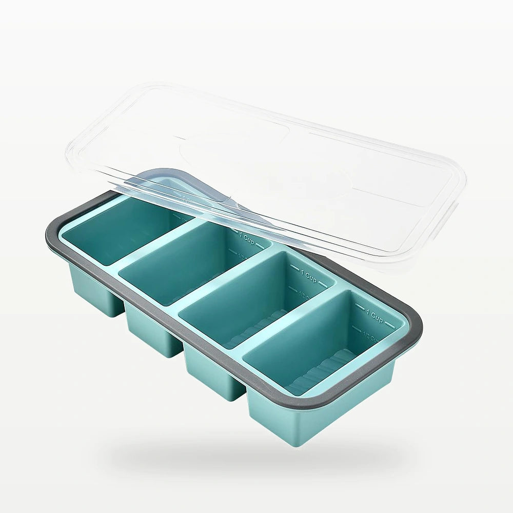 4-Compartment Silicone Cake Mold with Lid