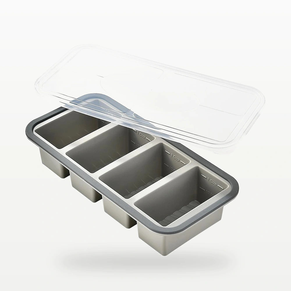 4-Compartment Silicone Cake Mold with Lid