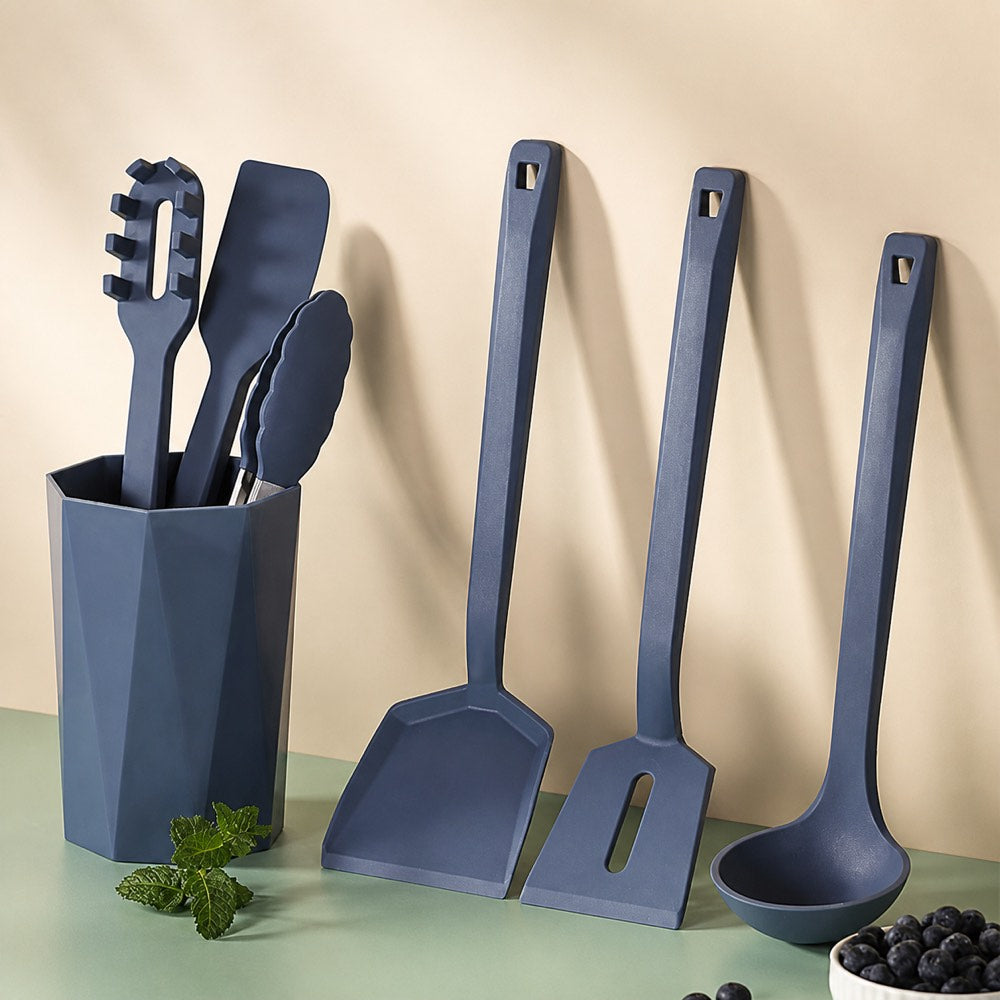 7-Piece One-Piece Silicone Kitchen Utensil Set with Holder