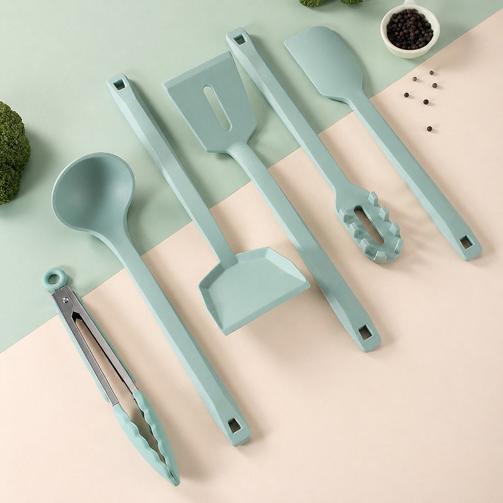 7-Piece One-Piece Silicone Kitchen Utensil Set with Holder