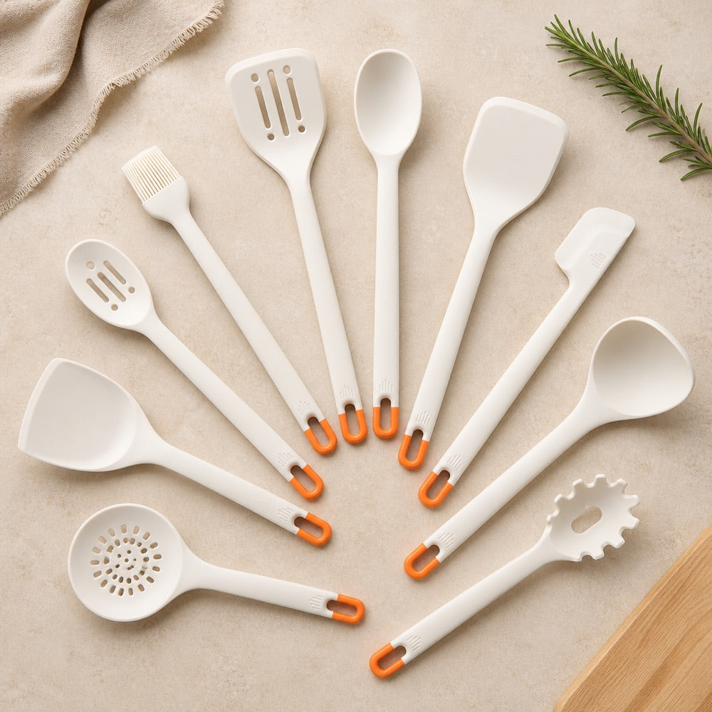 11-Piece Silicone Kitchen Utensil Set with Holder