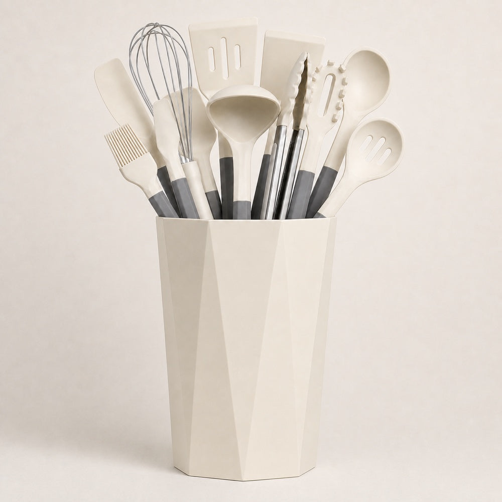 13-Piece Silicone Kitchen Utensil Set with Holder