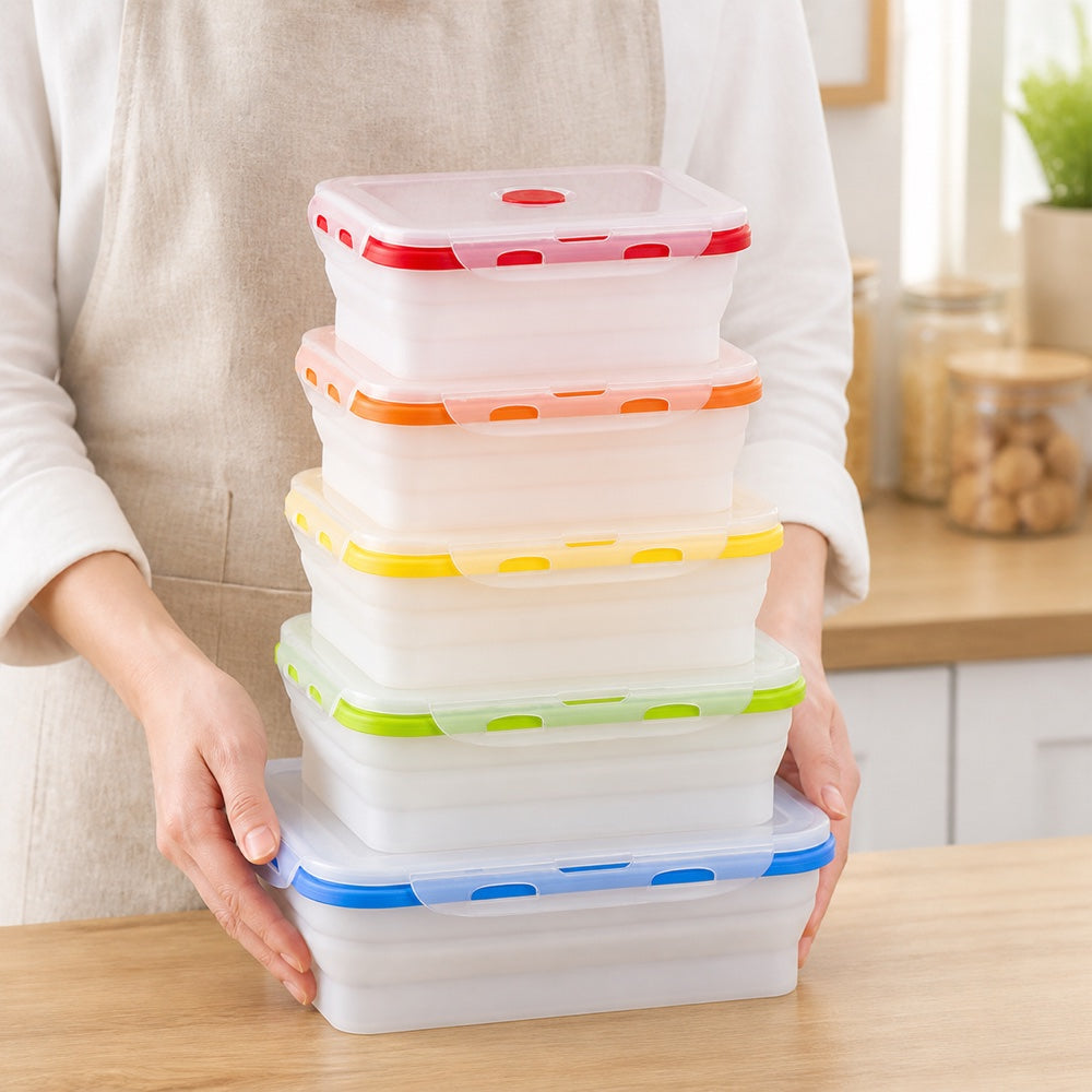 Rectangular Silicone Collapsible Lunch Box 350/540/800/1200ml