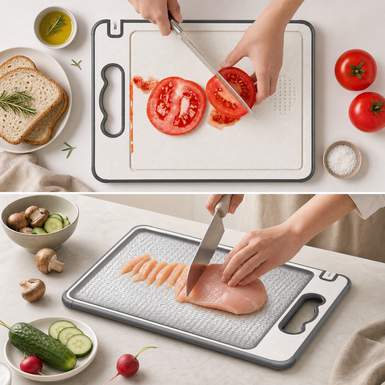 Stainless Steel Double-Sided Cutting Board