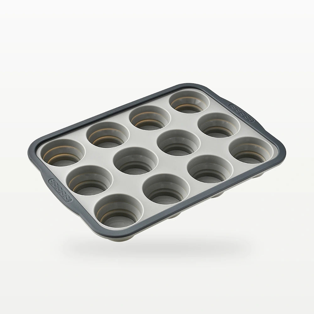 Foldable 12-Cavity Silicone Muffin Mold