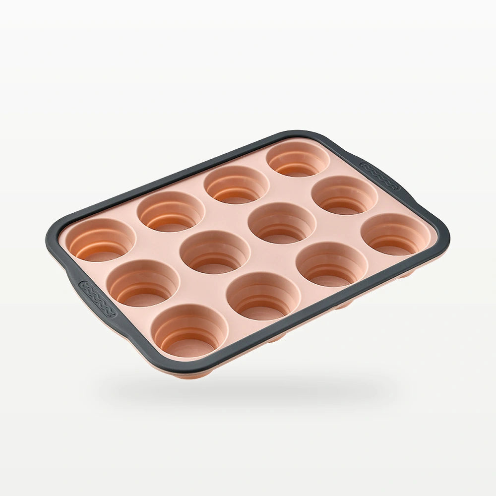 Foldable 12-Cavity Silicone Muffin Mold