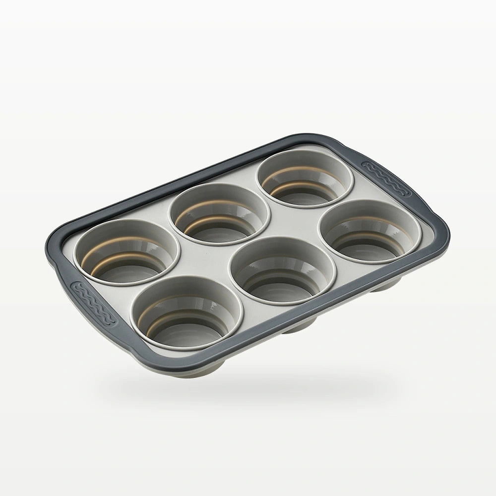 Foldable 6-Cavity Silicone Muffin Mold