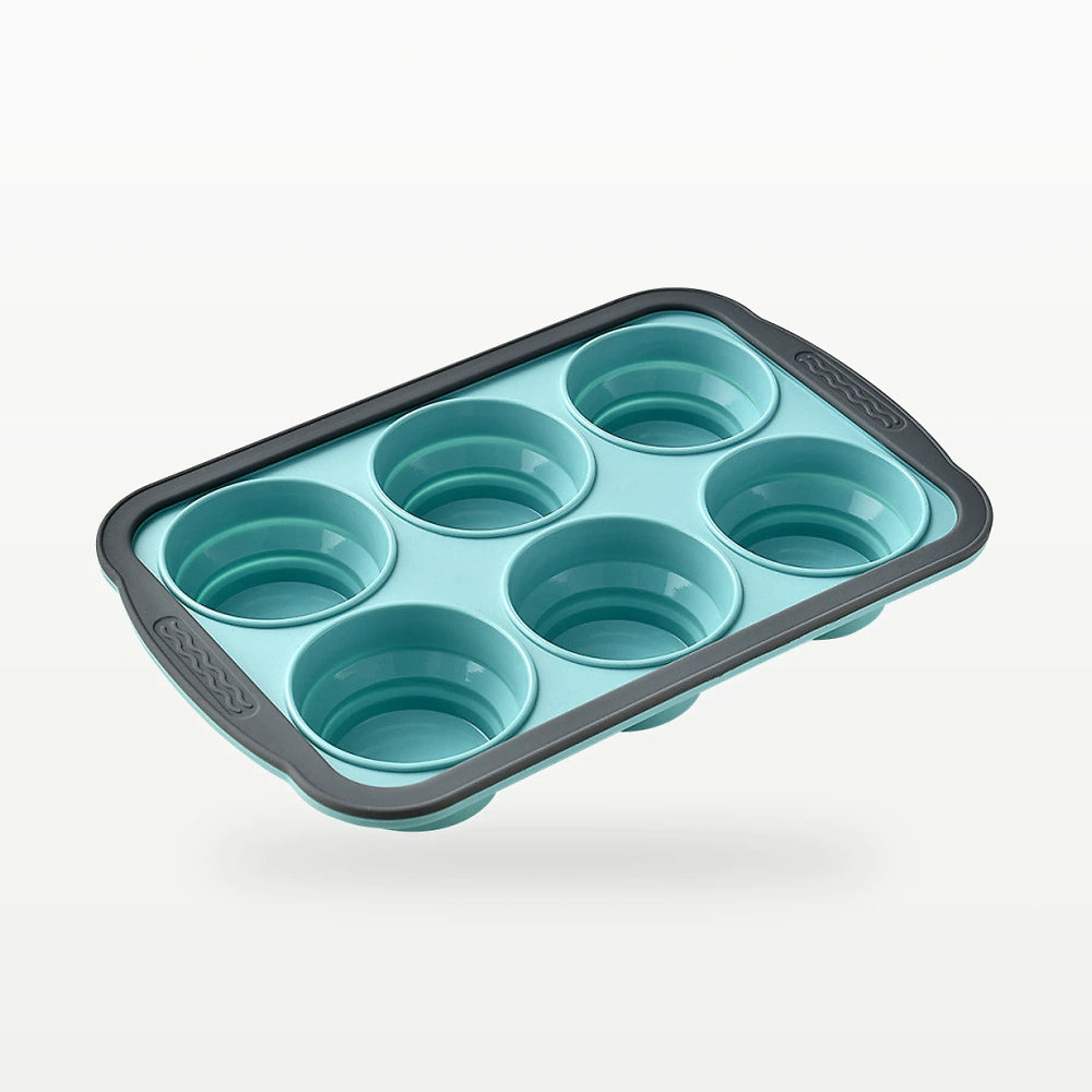 Foldable 6-Cavity Silicone Muffin Mold
