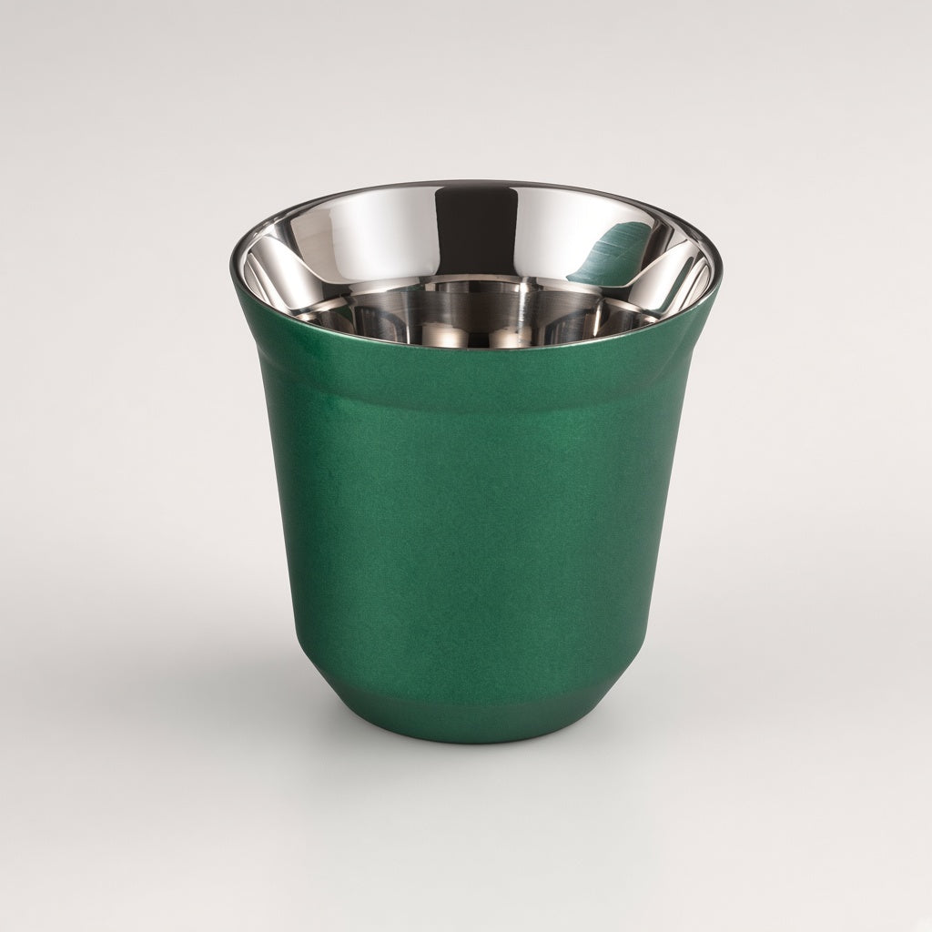 80ml Double-Wall Coffee Cup | 304 Stainless Steel + PTFE Coating