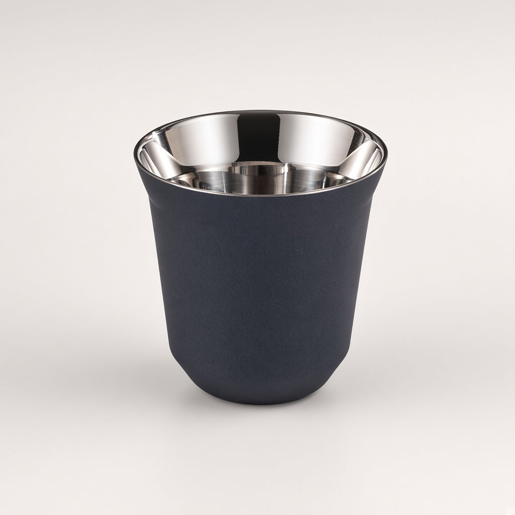 80ml Double-Wall Coffee Cup | 304 Stainless Steel + PTFE Coating
