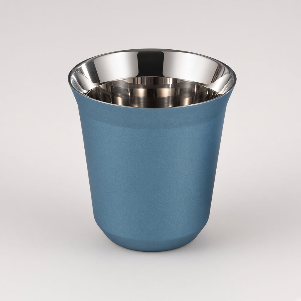 80ml Double-Wall Coffee Cup | 304 Stainless Steel + PTFE Coating
